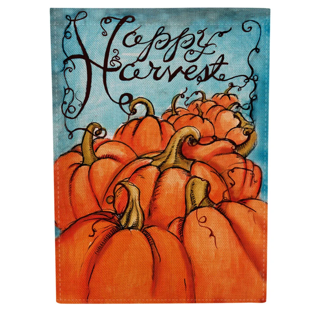 Хэллоуин сад флаг Тыква двухсторонние брезентовые флажки открытый газон Декор