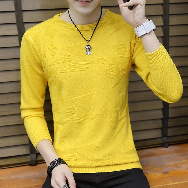 Новый Круглый мужской воротник свитер Одежда для 2019 осень зима свитера цвета