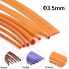 Термоусадочная трубка, 100200 м, коричневая, оранжевая, фиолетовая, серая,  3, 5 мм, 2:1, термоусадочная полиэтиленовая кабельная трубка