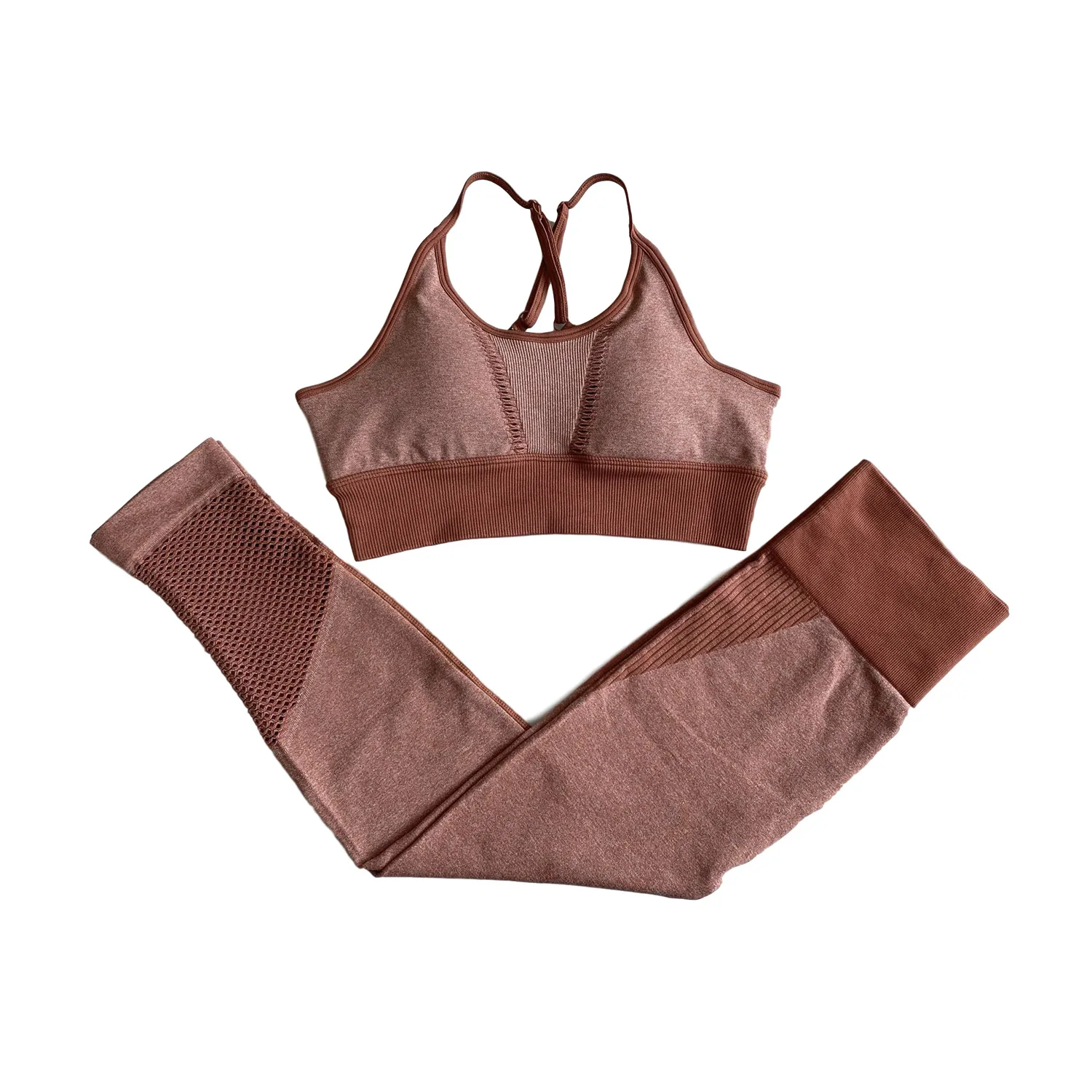 

2PCS Seamless Women Yoga Set Workout Sportswear Gym Clothing Fitness Sleeveless Crop Top High Waist Leggings Sports Suits Gym