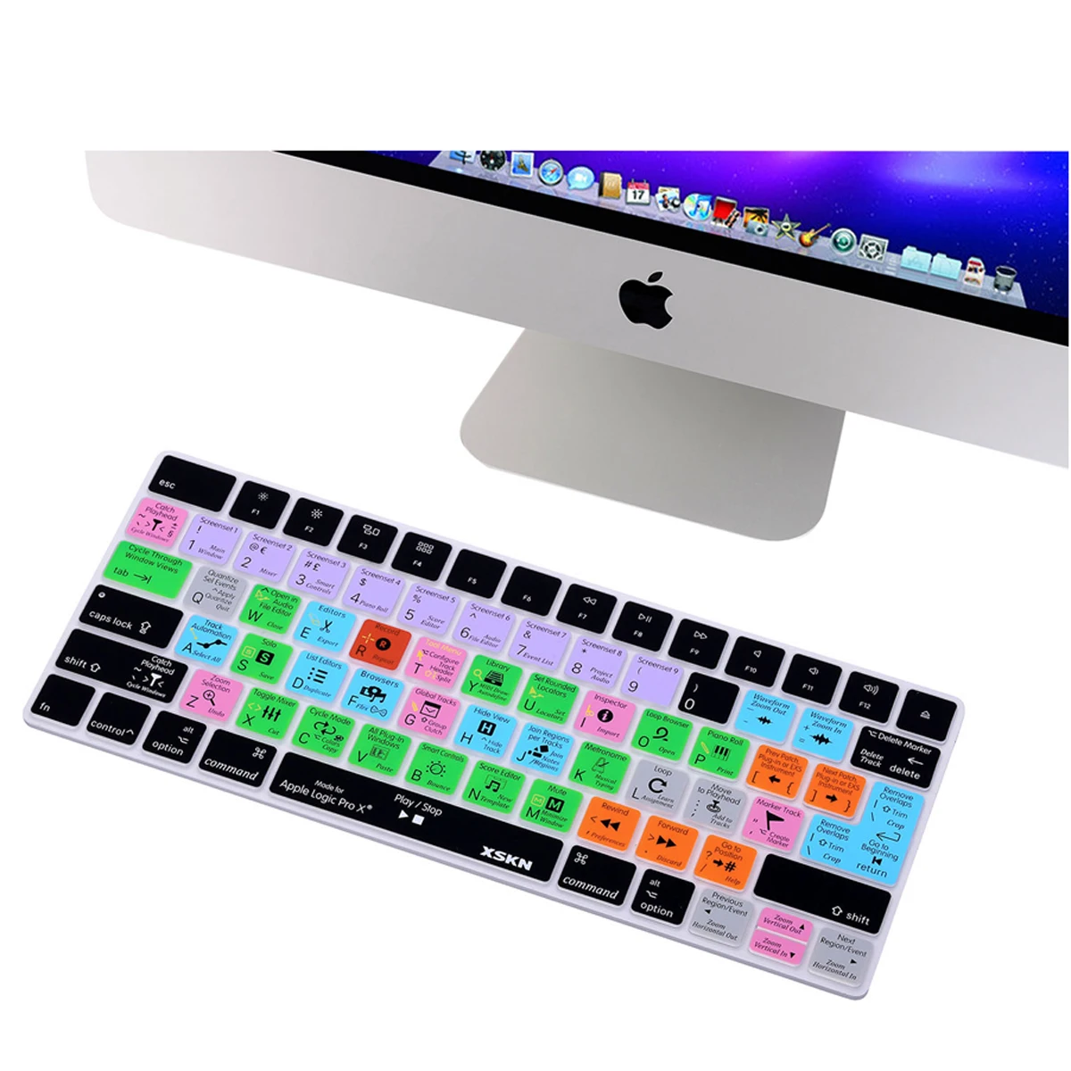 Xskn para Apple Capa de Pele Magic Keyboard Logic Atalho Silicone Teclado Funcional Hotkeys Capa Protetora Adesivo Pro x