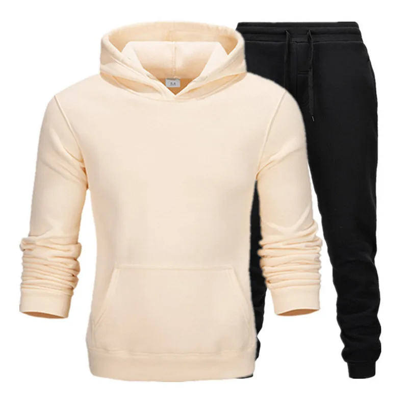 

2021 New Tracksuits Men Sweatershirt +Pant Set Spring Autumn 2 Piece Outfits Mens Clothing Slim Zipper Casual Men's Track Suit