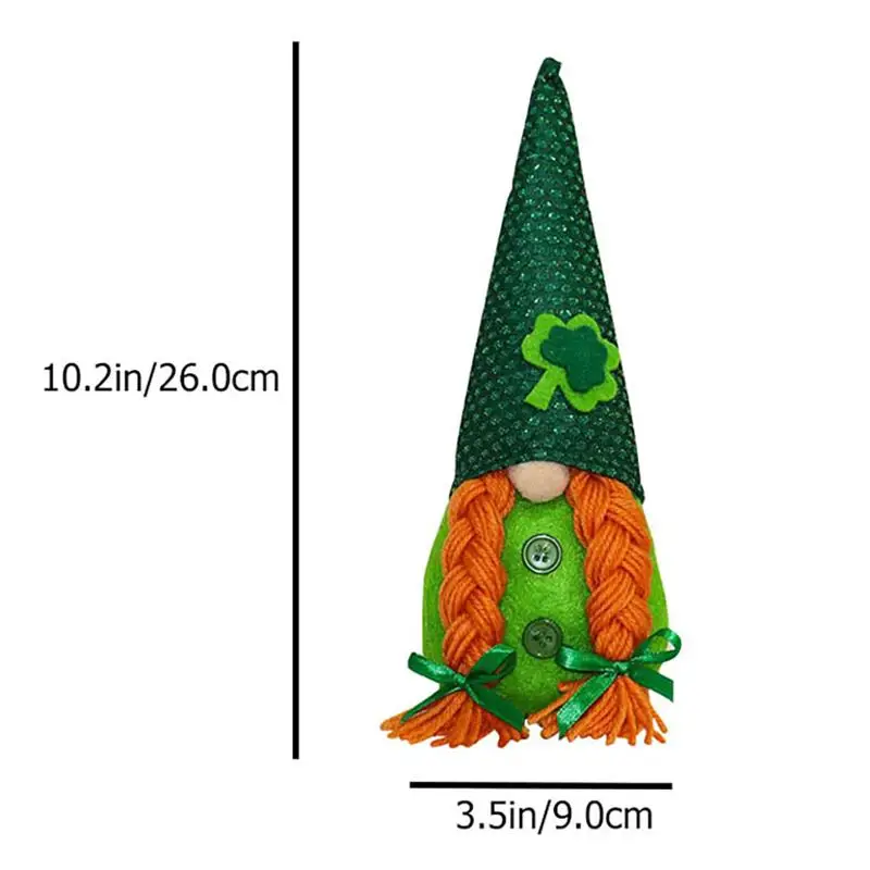 

1Pc St. Patrick's Day Gnome Doll Party Faceless Doll Desktop Ornament (Girl)