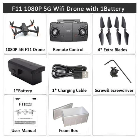 1battery 1080p foam SJRC F11 Дрон с GPS с Wi-Fi FPV 1080 P/2 K камера бесщеточный Квадрокоптер 25 минут время полета управление жестами складной Дрон Vs CG033 - Цвет: 1battery 1080p foam