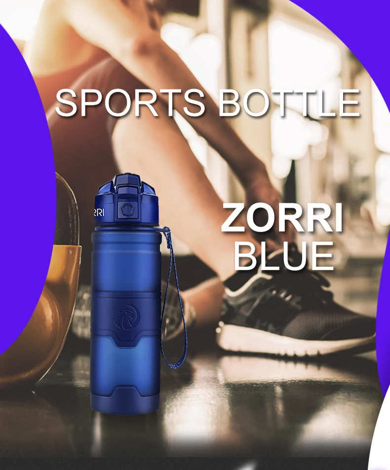 Спортивная бутылка для воды ZORRI Drak Blue, лучший многоразовый шейкер для протеина, Bpa бутылка для воды, для пеших прогулок, велоспорта, тренажерного зала, botella de agua