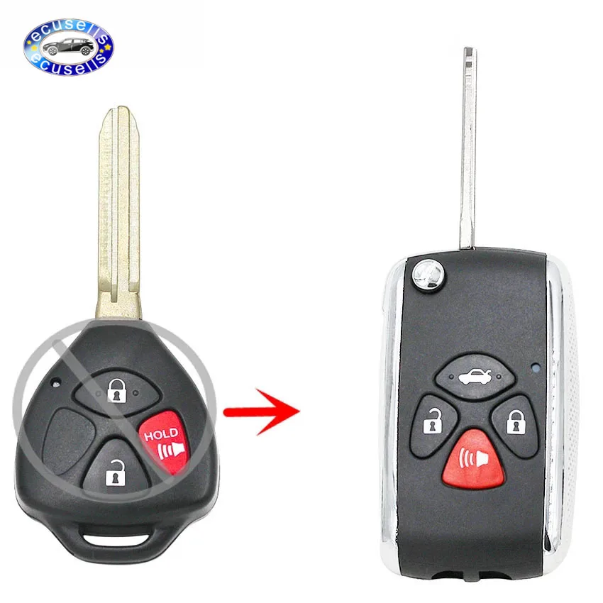 3/2 + 1 кнопка 4/3 роскошный модифицированный фоб для Toyota Yaris Scion TC Hilux 4runner TOY43 blade|Ключ
