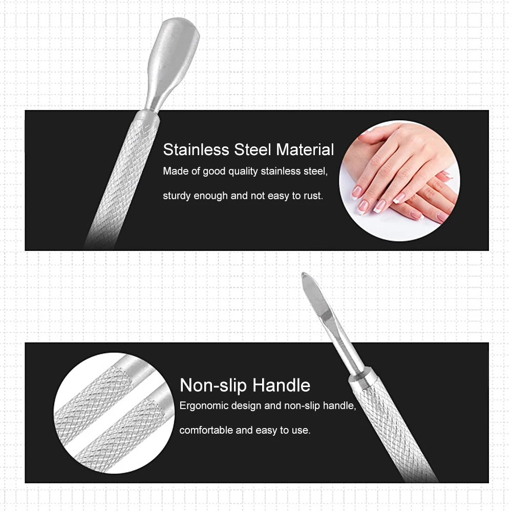 Отодвигатель кутикулы для удаления из нержавеющей стали лака ногтей инструменты