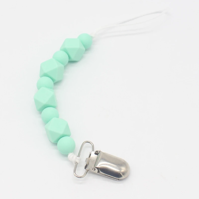 

Baby Dummy Chain Silicone Pacifier Clips Bead Dummy Clip Infant Handmade Newborn Teether Toy