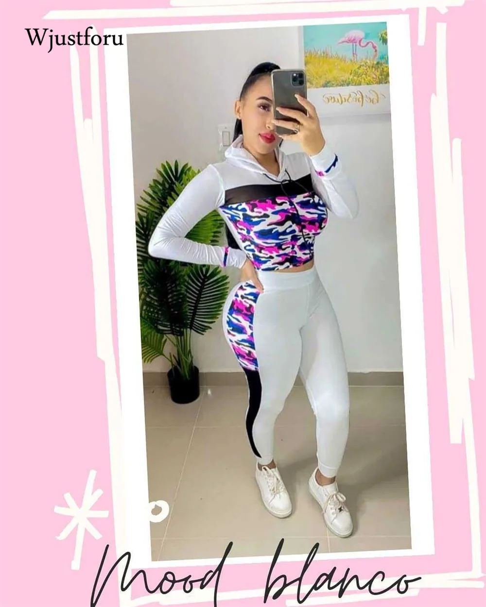 Комплект из двух предметов Wjustforu женская уличная одежда укороченный топ с