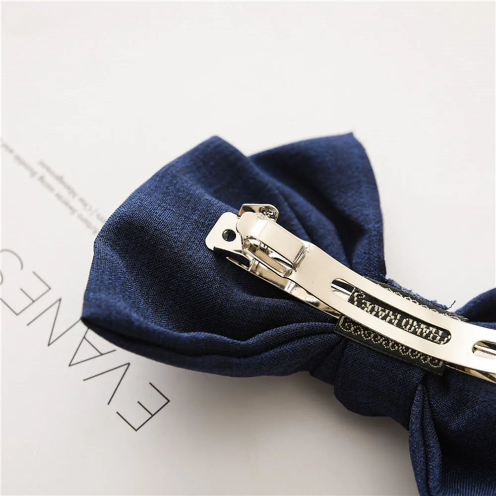 

Vintage Fashion Linen Oversized Bow Hair Clip Korean Headwear Ponytail Clip Simple Fabric Woman Head Flower Gift