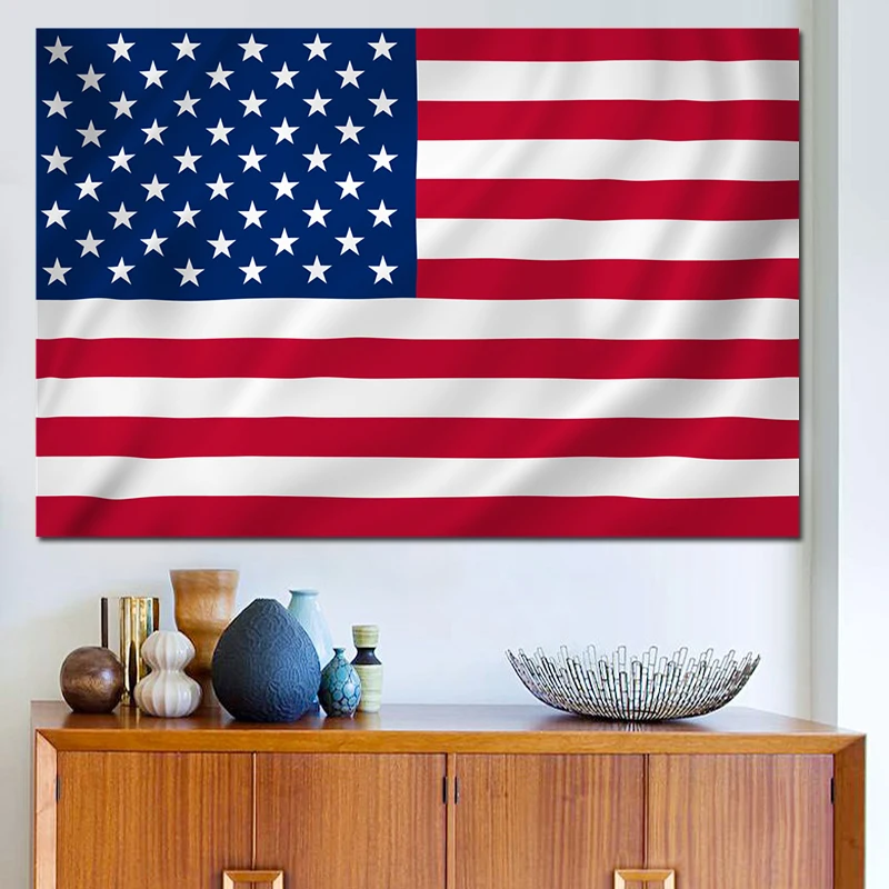 Плакат с американским флагом-картина с американским флагом. Винтажный  рисунок с американским флагом. Флаг США Художественная печать. Настенный  Декор для дома | AliExpress