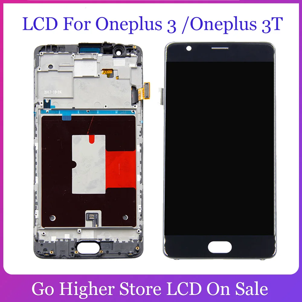 Для Oneplus 3 / 3T ЖК-дисплей дигитайзер сенсорный экран с рамкой запасная часть/1 + 1 3t Lcd