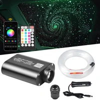 car use 12w music activated rgbw led light engine kit rf remote controllermobile app smart phone with 150 450pcs fiber cable