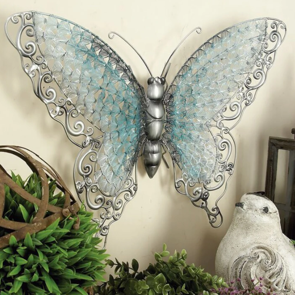 

Butterfly Wall Decor with Blue Wing Scales, Home Dragonfly Ornaments Art Decorations