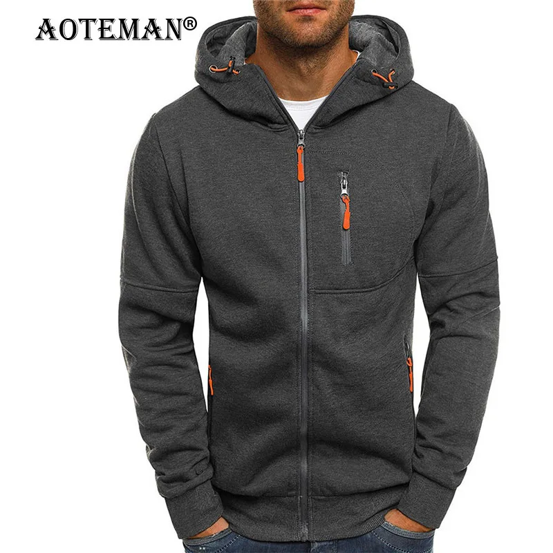 

Мужская спортивная куртка, Мужская одежда, пальто с капюшоном, однотонная ветровка, верхняя одежда, осенние и весенние куртки, толстовки, по...