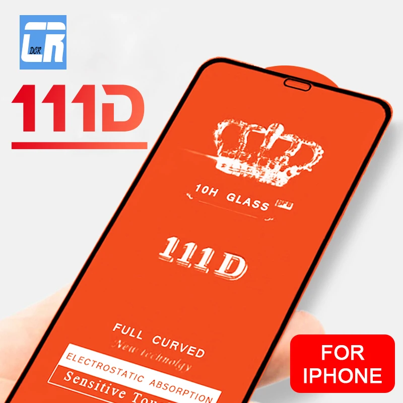 111D полное покрытие закаленное стекло для iPhone X XS Max XR Защита экрана 8 7 6S Plus защитное
