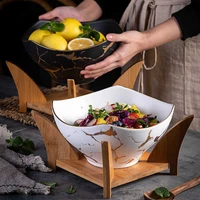 1pcs nordic creative fruit salad bowl marble household ceramic tableware soup bowl large bowls mixing bowl