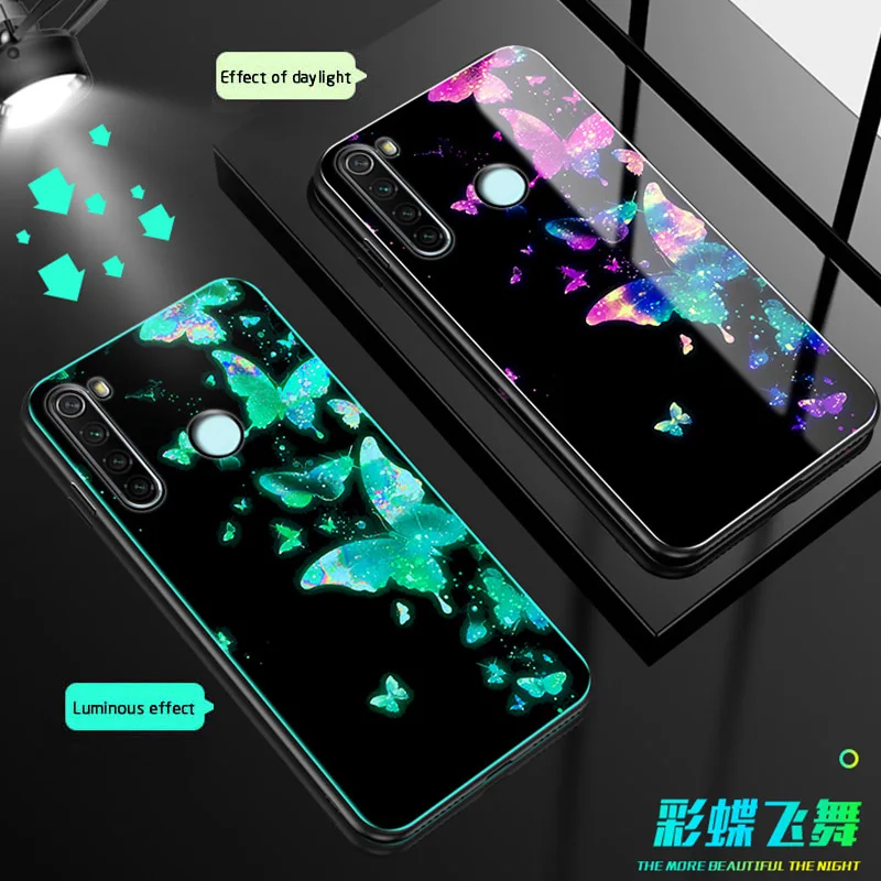 Чехол в виде светящегося стекла для Xiaomi mi 9 A3 Lite CC9 E задняя крышка для Xiaomi mi 9 se mi x 2S redmi note 8 7 K20 pro Чехол для телефона Coque