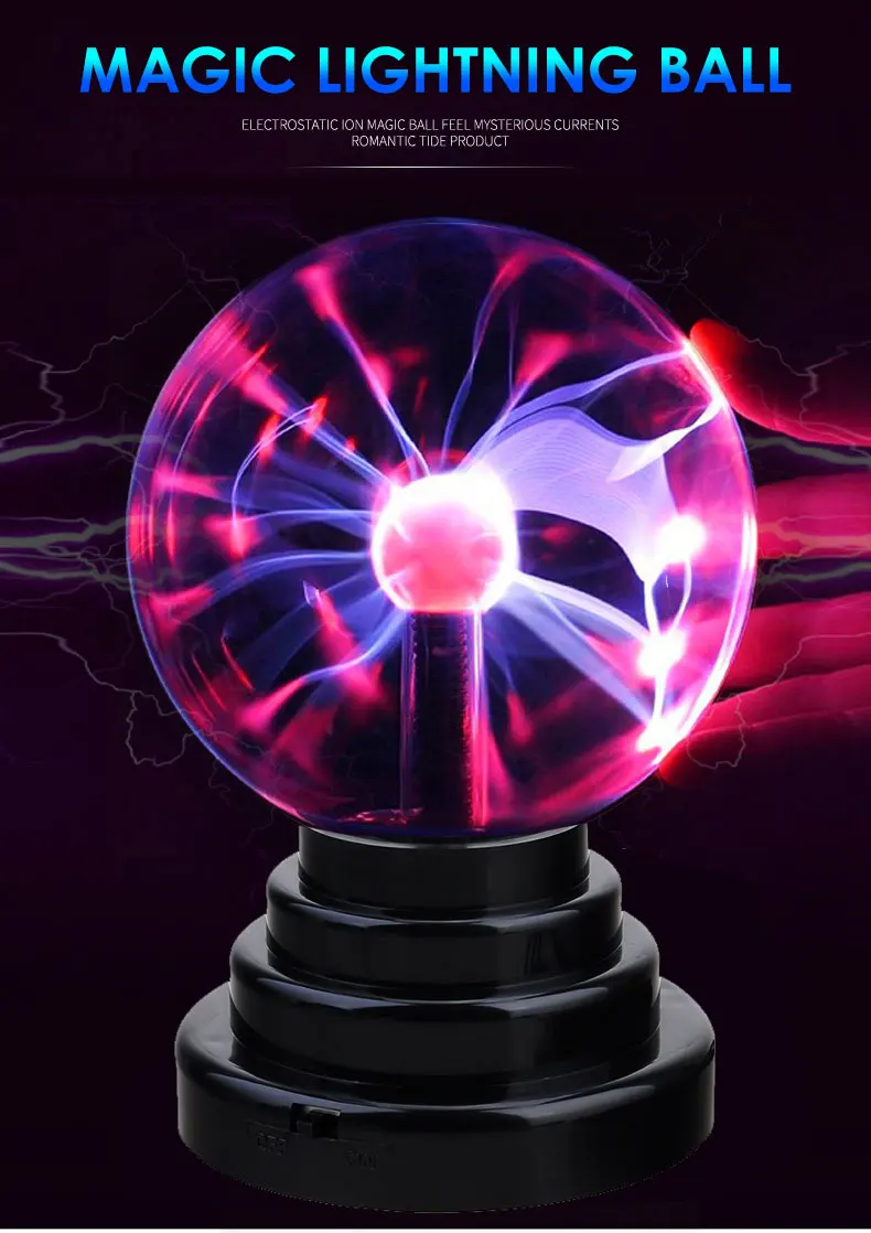 Настольный магический шар лампа ионная Сфера Ночная молния плазменный шар праздничный ночник лампы для украшения в помещении новинка ночник