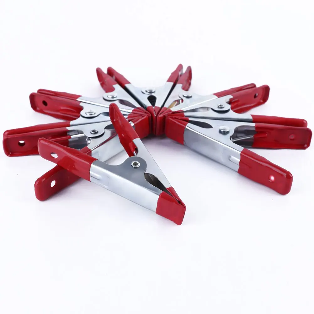 

8pcs Metal Spring Clamps 4 Inch Clip Soft Plastic Tips Grip Photos Craft Clips Tools Heavy Duty Strong Rubber Grip Spring Clip