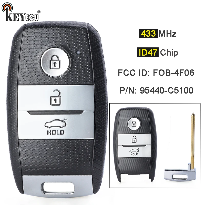 

KEYECU 433MHz ID47 95440-C5100 FCC: TQ8-FOB-4F06 Keyless-Go Smart Remote Key Fob for Kia Sorento 2015 2016 2017 2018