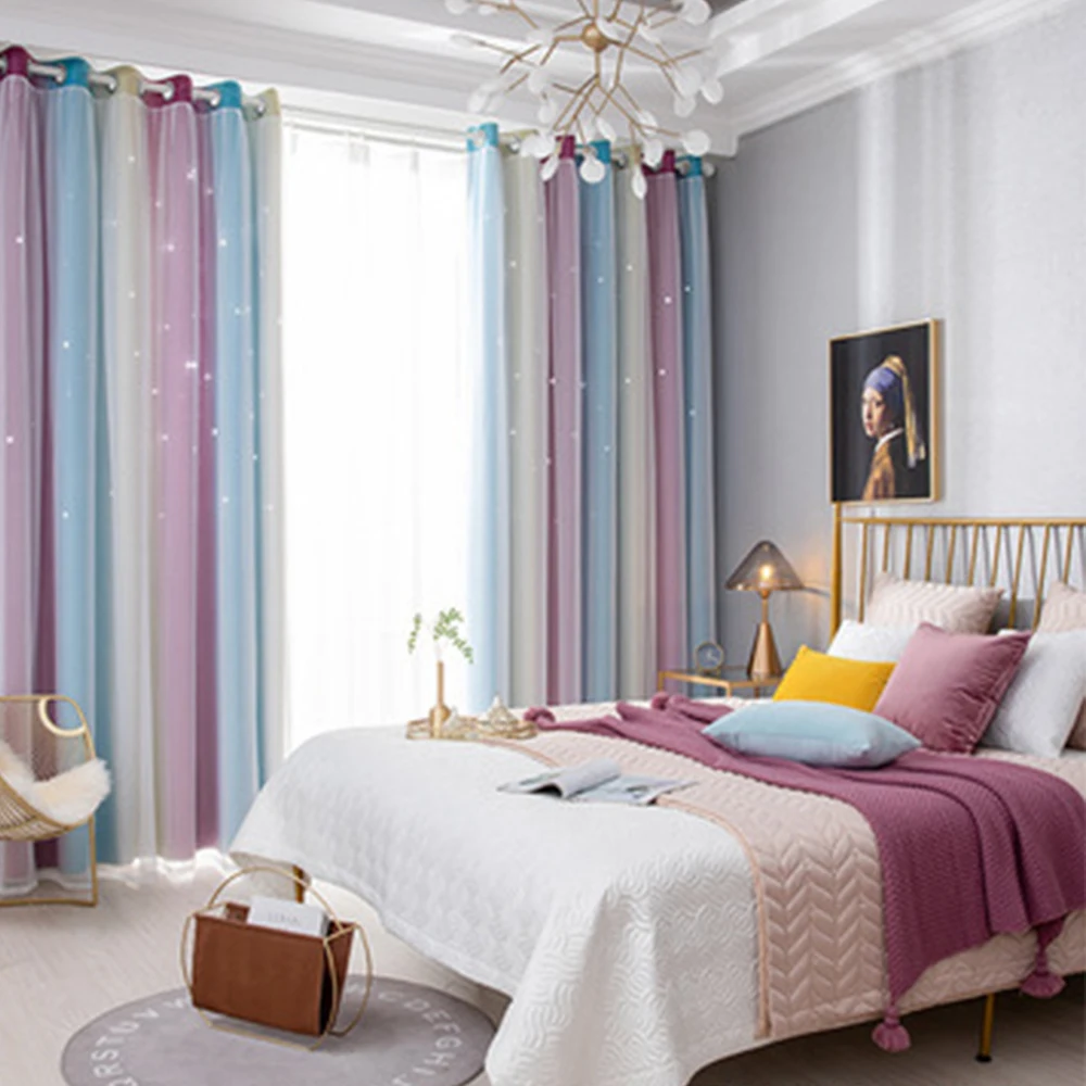 ESKIMO Разноцветные полосатые затемненные шторы для гостиной спальни детской