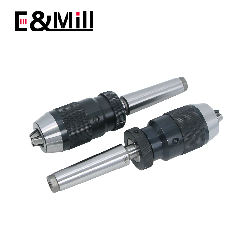 

1set Automatic B10 B12 B16 B18 B22 drill chuck Keyless drilling chuck Self Tighten Locking clamp range 0.5-6mm 1-10mm 1-13 1-16