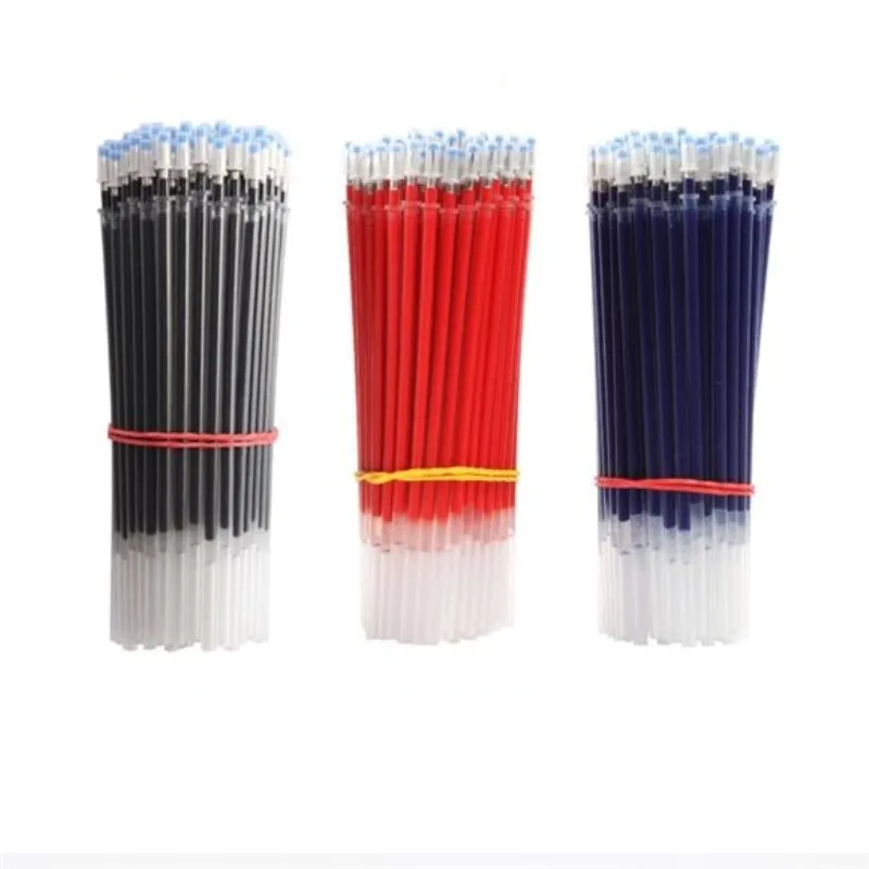 50/100Pcs Office Gel Pen Refills 0.38/0.5mm Blue Black Red Ink Replaceable Refill Rods Students exam Supplies School Stationery