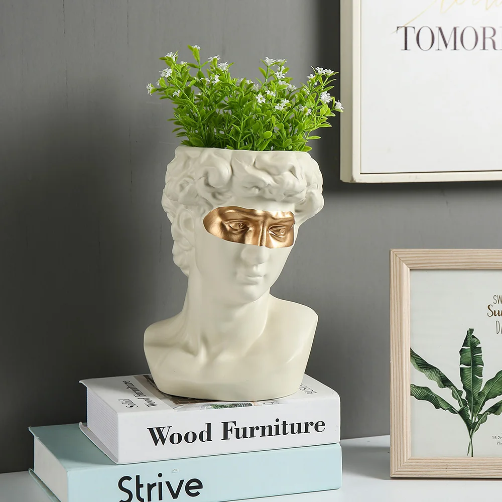 Декор для дома керамическая ваза в горшке Давид орнаменты греческая статуя