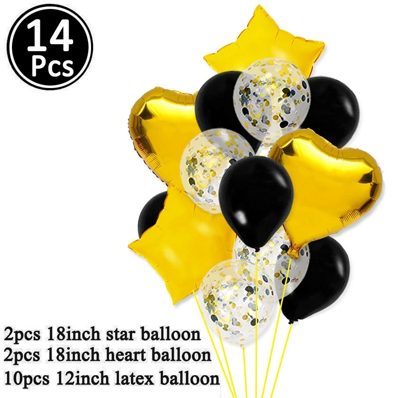 20 шт. воздушные шары в форме сердца черного и золотого цвета | Дом сад