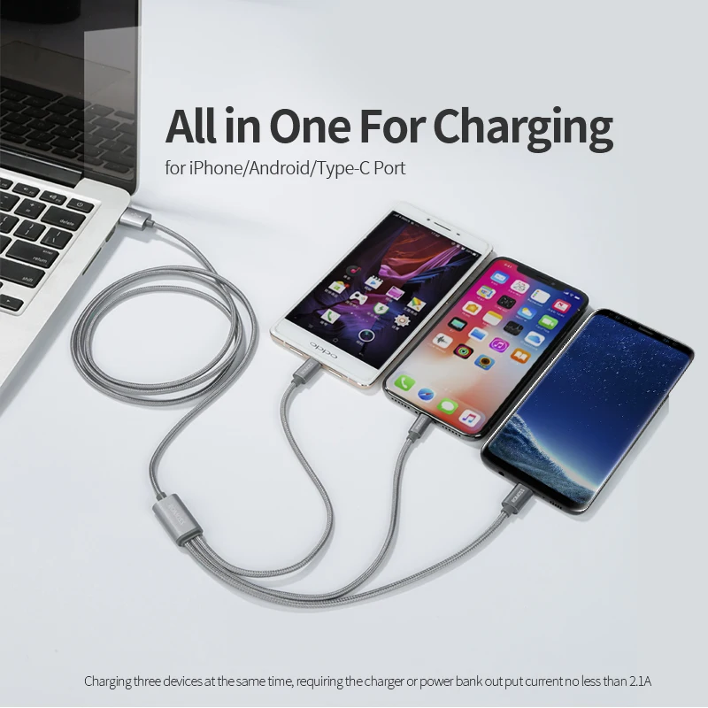 Кабель для зарядки ROMOSS USB Type-A/ Type-C/ Lightning/ Micro-USB 2A 1.5м | Мобильные телефоны и