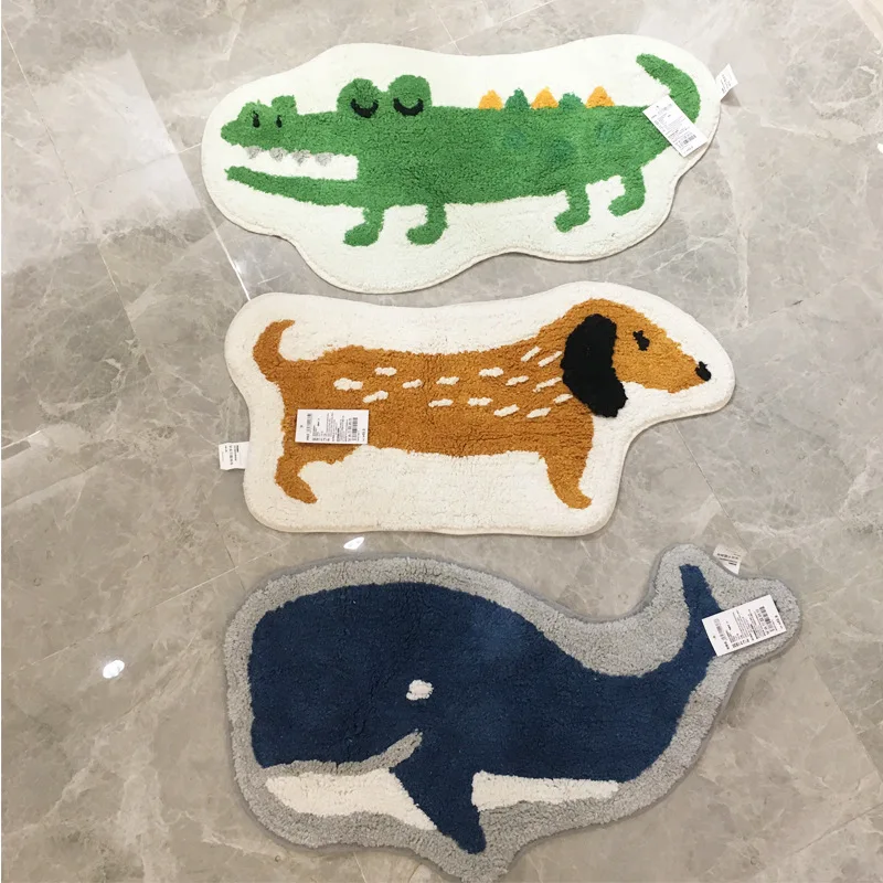 

Хлопковый нескользящий коврик ручной работы, с мультяшными животными