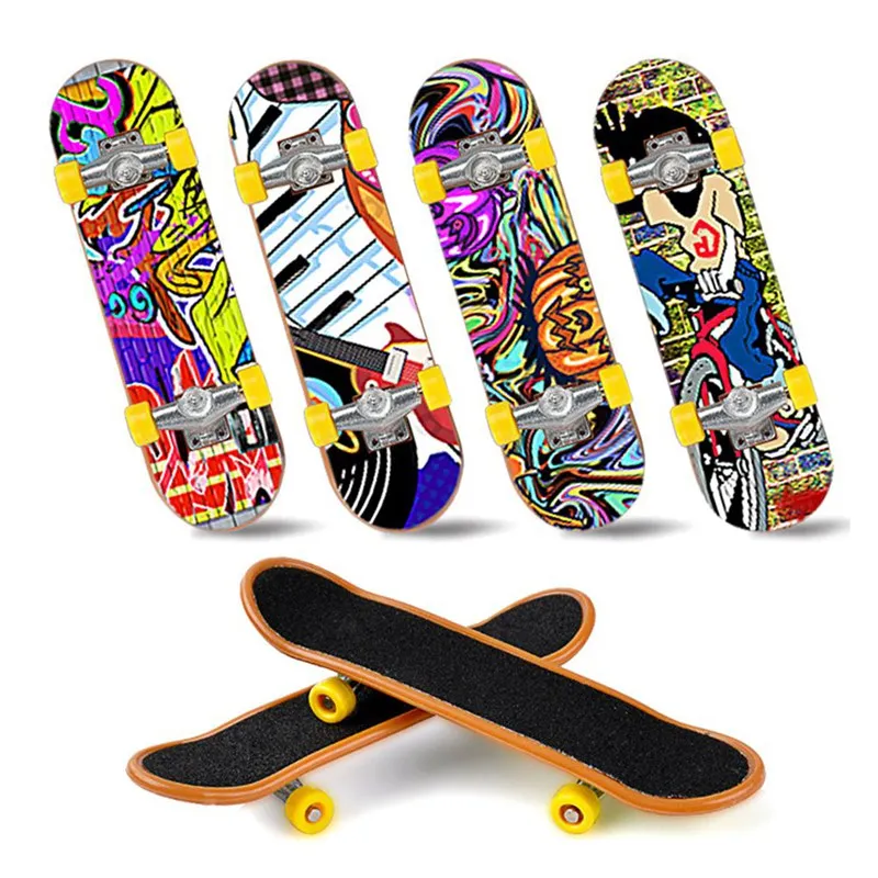 

1Pc Fingerboard Toys Cool Printed Skateboard Creative Fingertip Movement Mini Finger Skateboard For Kid Toy Gift Random Color