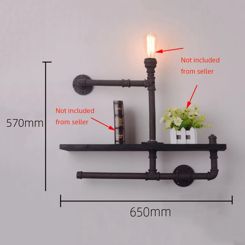 Старинная ретро-лампа в стиле лофт стимпанк искусственная деревянная стена