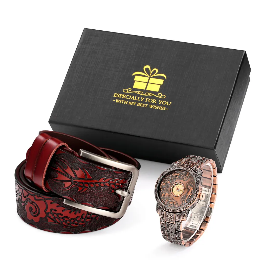 

Часы наручные мужские кварцевые с ремешком, Модные Винтажные, из нержавеющей стали, бронзовые, с ремешком, подарок для мужчин