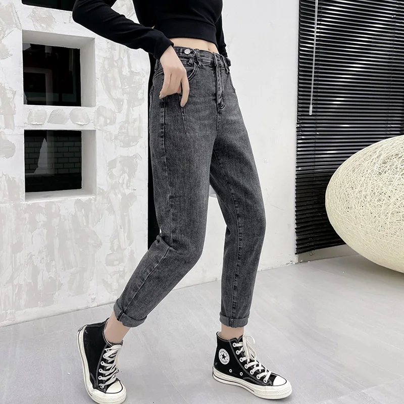 

2021 High Waist Women's Fashion Jeans Trousers For Female Mom Denim Pants For Girls