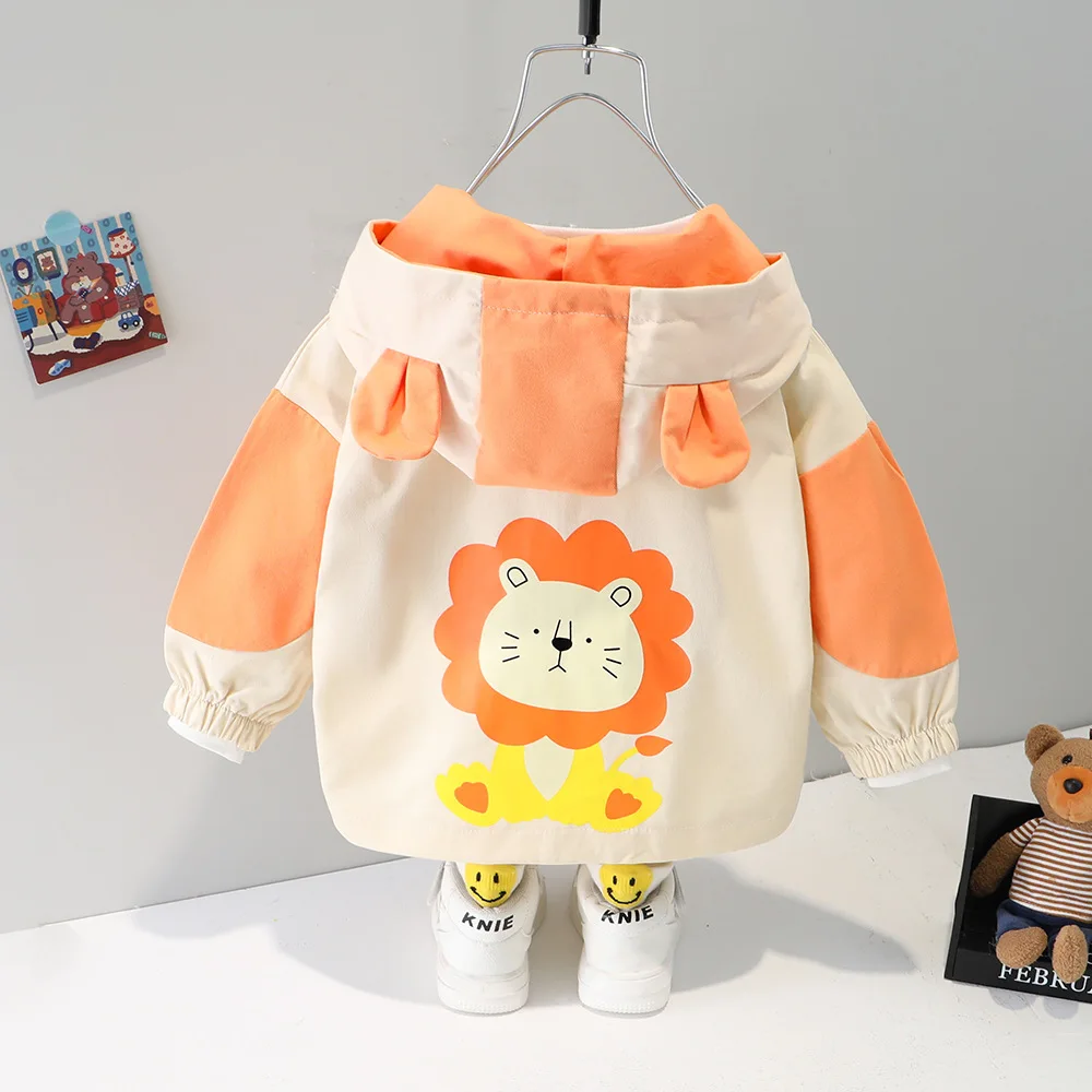 Детская одежда ветровка с капюшоном куртки мультяшный кардиган на молнии