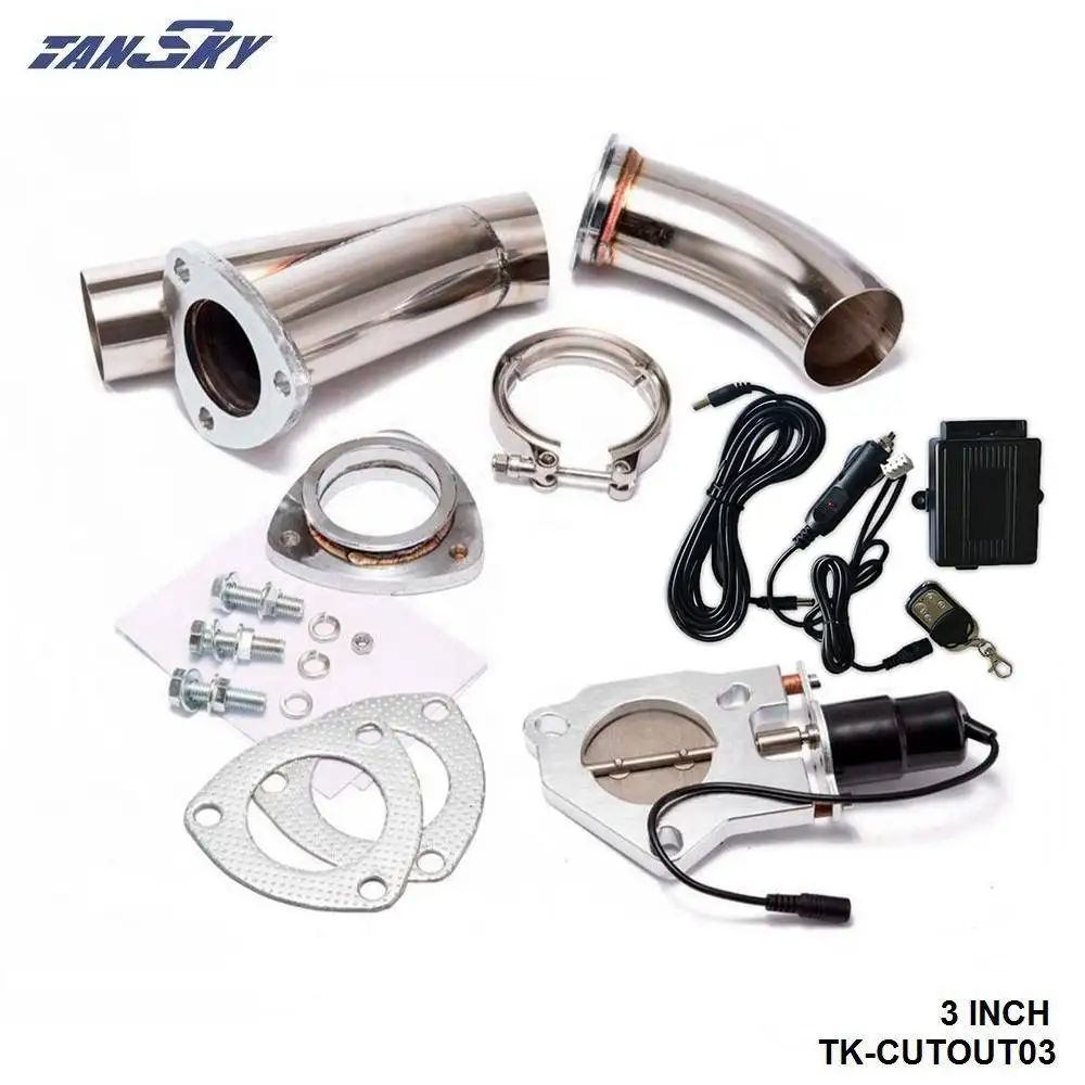 Выпускной вырез 3 дюйма Электрический задняя часть под давлением TURBO BYPASS STEEL для