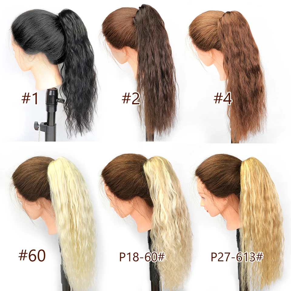 

Clip-on Ponytail Human Hair Extensions Clip 100% Human Hair Weavy Machine Remy Black Blonde 100 Grams 24inches