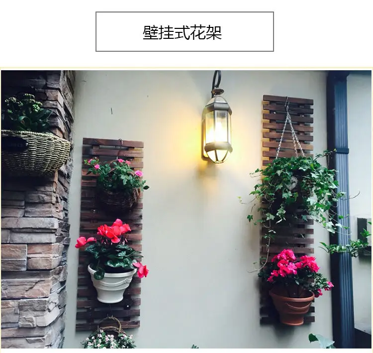 Настенная подставка из массива дерева для цветов Европейский балкон гостиная