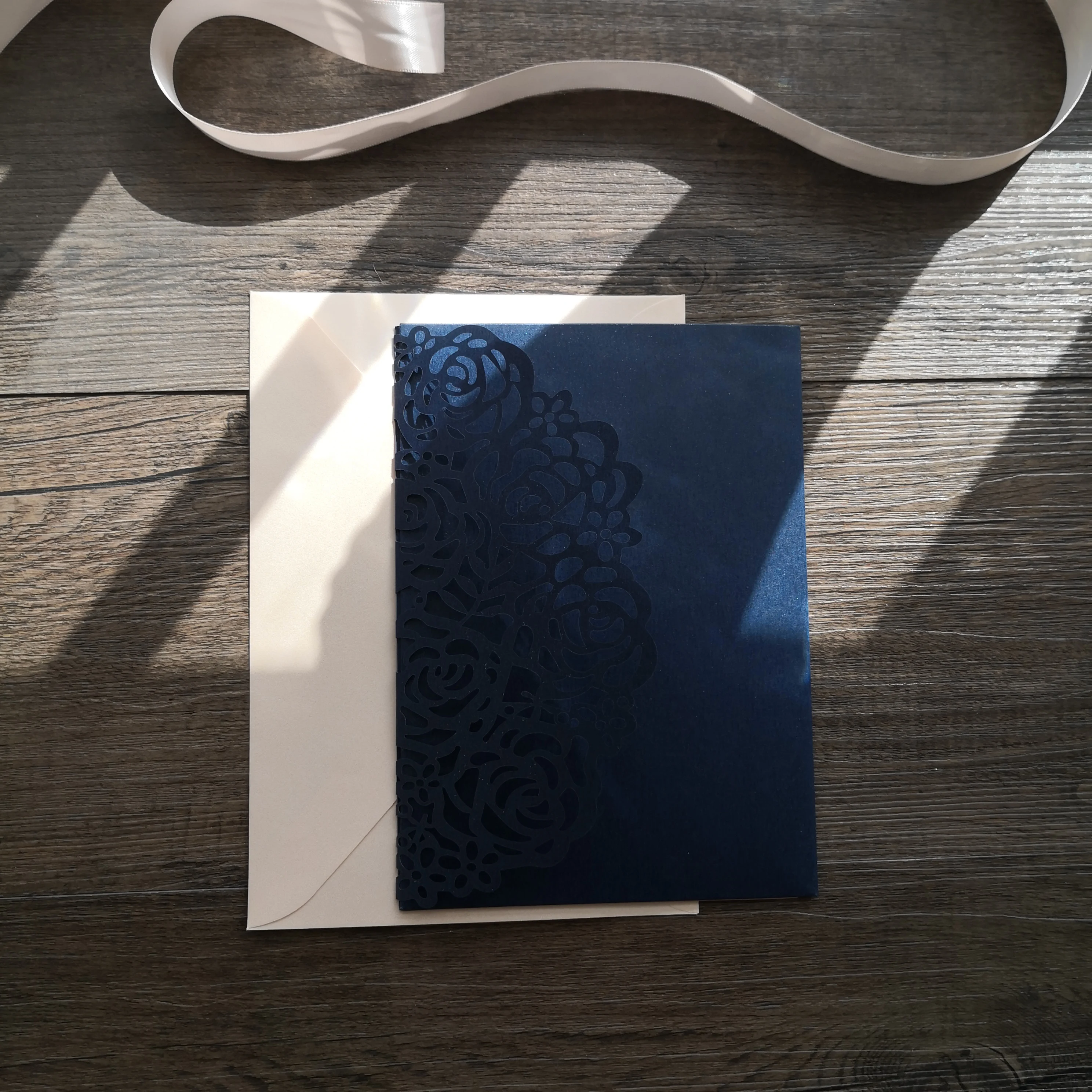 30pcs laser cut Navy and Peach theme pocket card set free shipping Custom design printing | Дом и сад