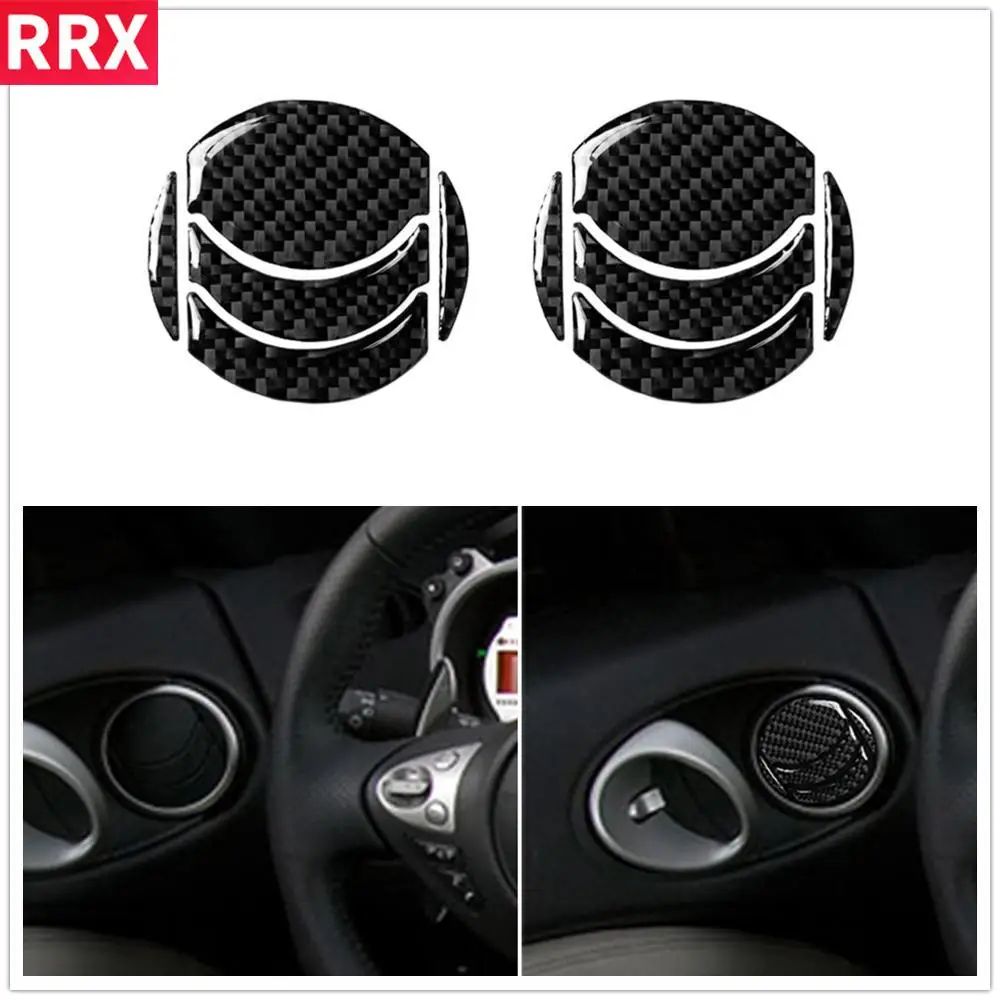 

RRX For Nissan 350Z Z33 2006 2007 2008 2009 Carbon Fiber Stickers Air Conditioner Trim AC Outlet Modification Car Accessories
