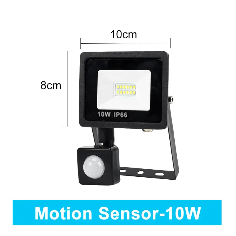 Sensor 10W Светодиодный прожектор светильник мощностью 10 Вт, 20 Вт, 30 Вт, 50 Вт 220V 240V напольный светильник Водонепроницаемый IP65 отражатель Точечный светильник Профессиональный светильник Инж - Испускаемый цвет: Sensor 10W