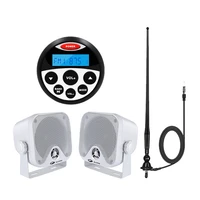 marine bluetooth audio stereo system radio player 1pair 4 inch waterproof speakers for boat atv spa golf cartfm am antenna