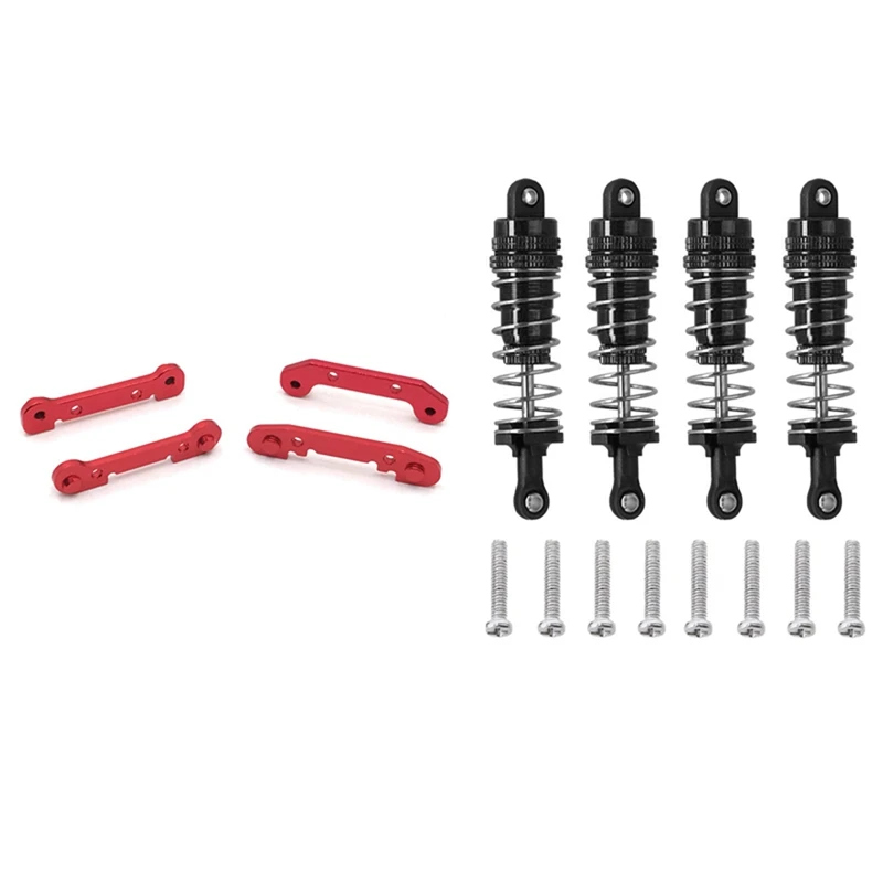 

4Pcs Shock Absorber Damper with Front and Rear Swing Arm Reinforcement Kit,for WLtoys 144001 1/14 RC Drift Racing Car
