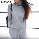 Спортивный костюм женский из 2 вещей: трикотажные брюки и водолазка