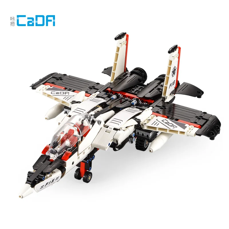 

CaDA 2 in 1 RC City Sport Racing Car Transformation Mini Robot Model Building Blocks F-15 Eagle bot Bricks Toys Gift for Boys