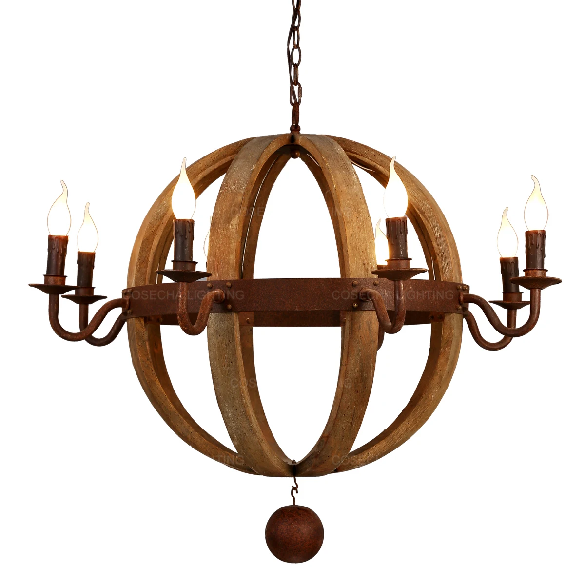 Антикварная Сфера люстры круглый деревянный подвесной светильник ing Ретро