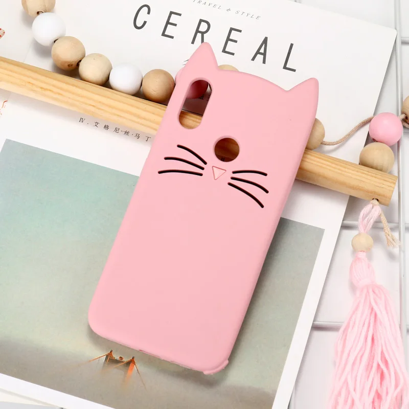 Чехол с милой бородой котом для Xiao mi Red mi Note 7 6 Pro 5A Prime чехол Red mi 6A 5A S2 Y2 чехол Xio mi Pocophone F1 mi 8 9 SE Lite чехол s - Цвет: Pink Case