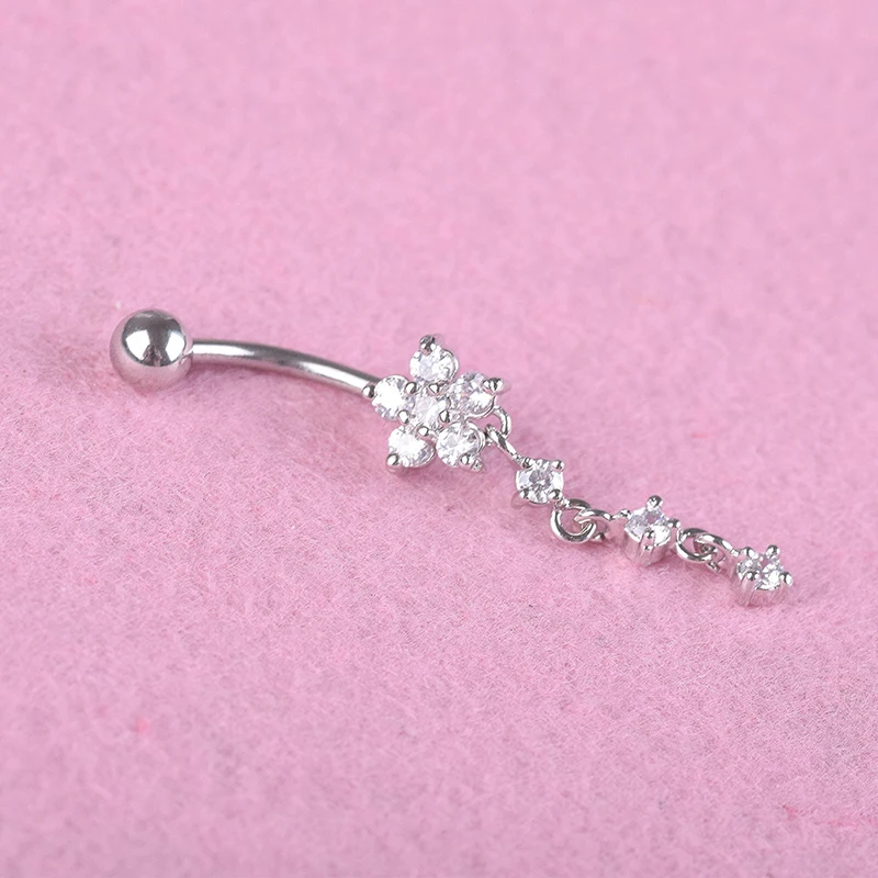 1PC Gold Silver Crystal Dangle Naval Ring Belly Button Piercing Sexy Bar Body Jewelry For Women Ombligo | Украшения и аксессуары